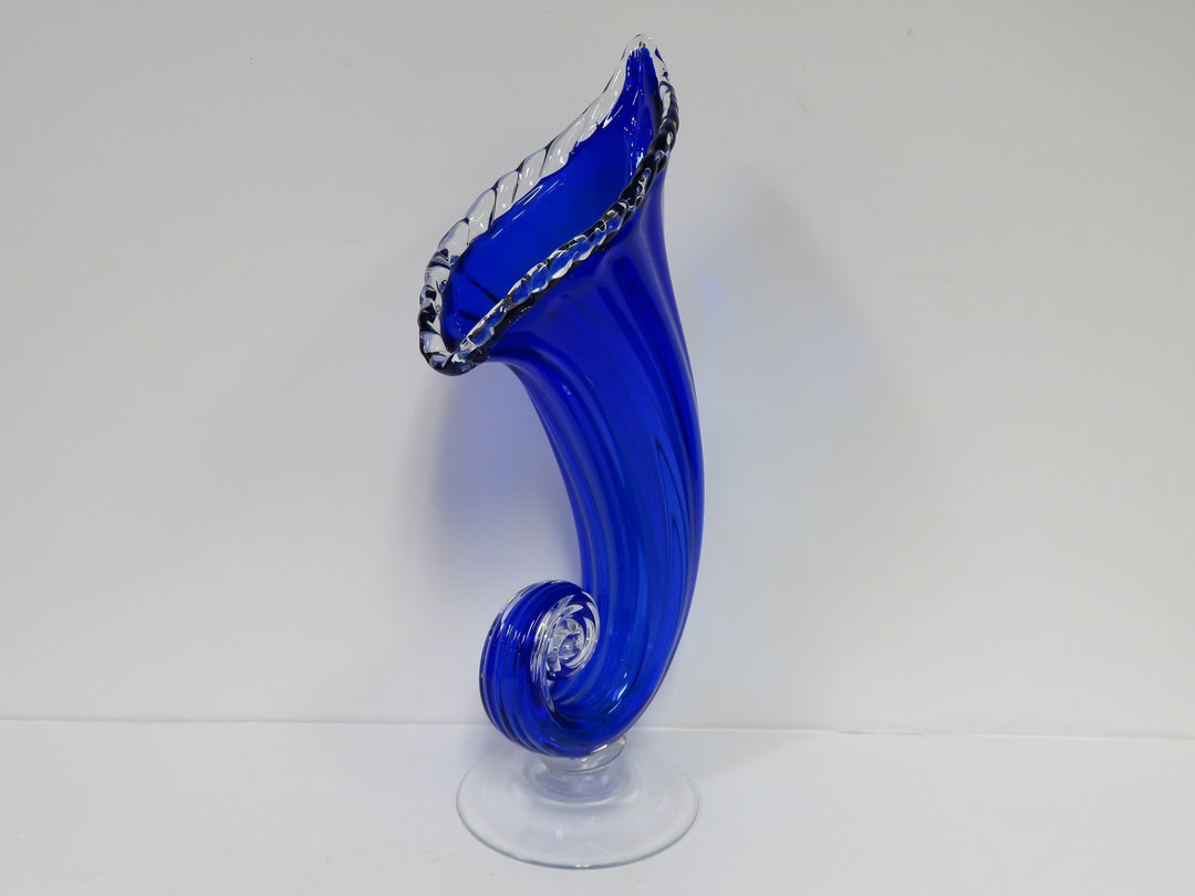 Cornucopia Art Glass Vase