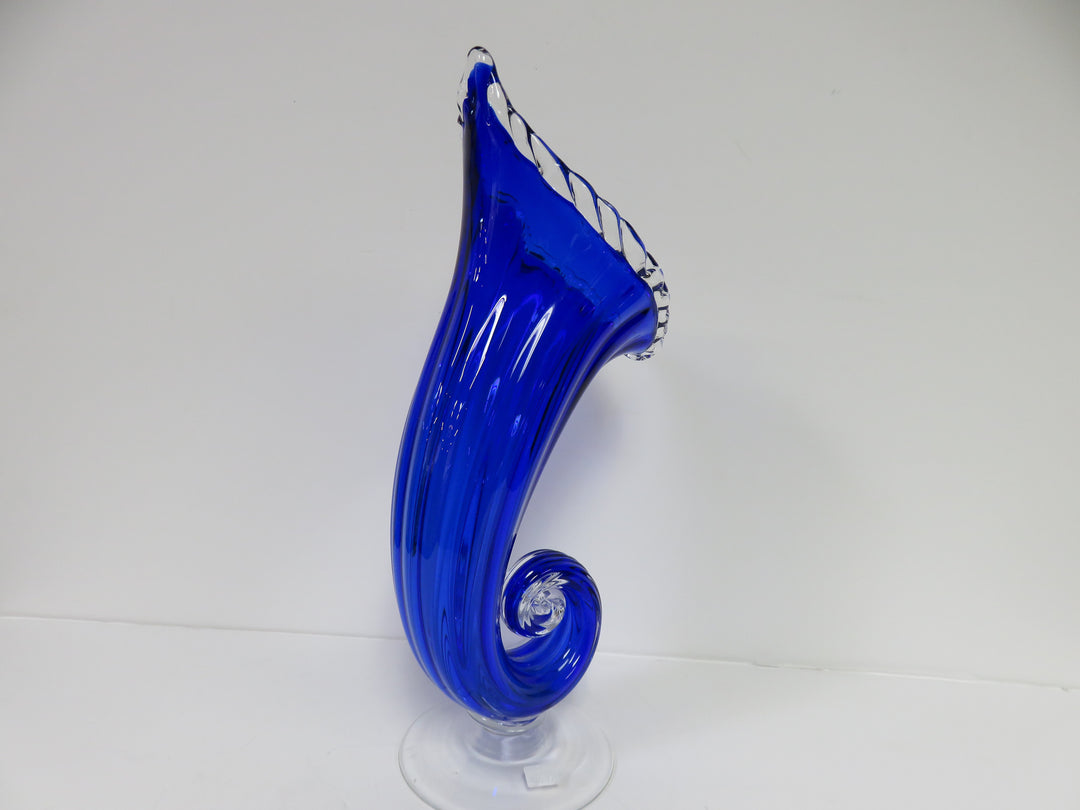 Cornucopia Art Glass Vase