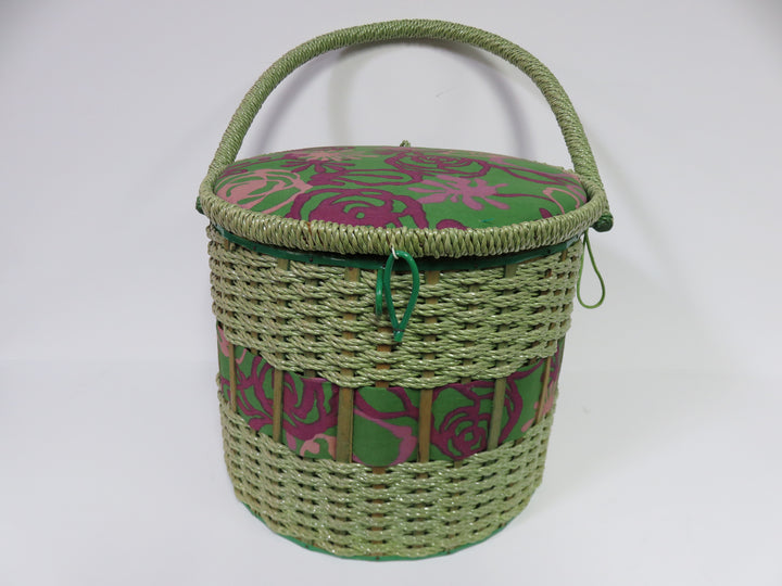 Vintage Round Sewing Basket