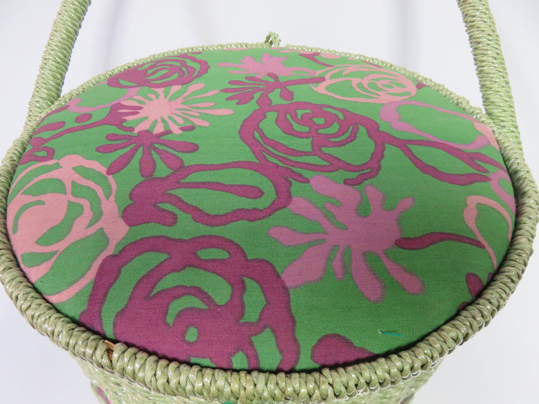 Vintage Round Sewing Basket