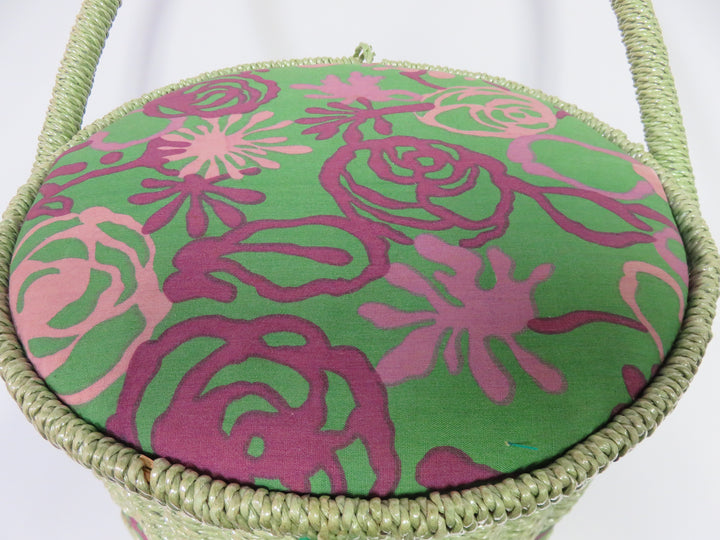 Vintage Round Sewing Basket