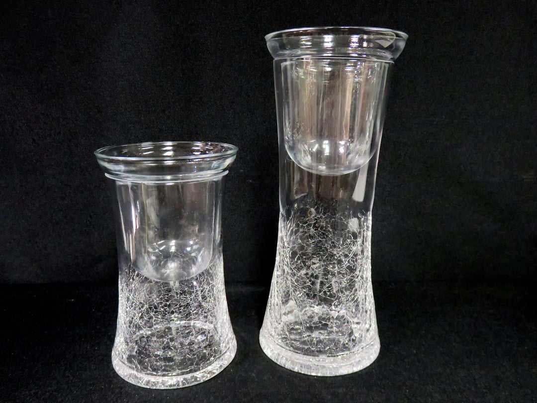 Crackle Glass Candleholders