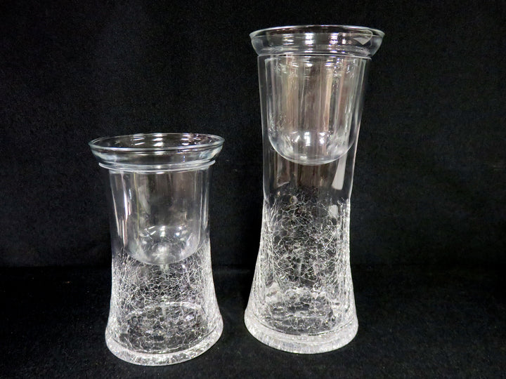 Crackle Glass Candleholders