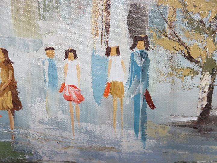 Original Oil Painting of Flower Market