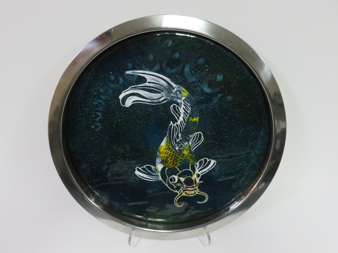 Koi Art Glass Tray