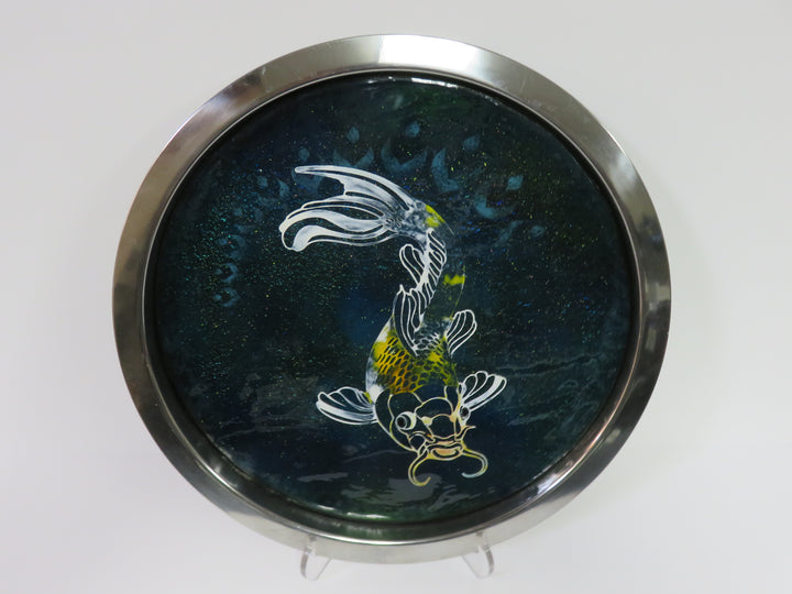 Koi Art Glass Tray