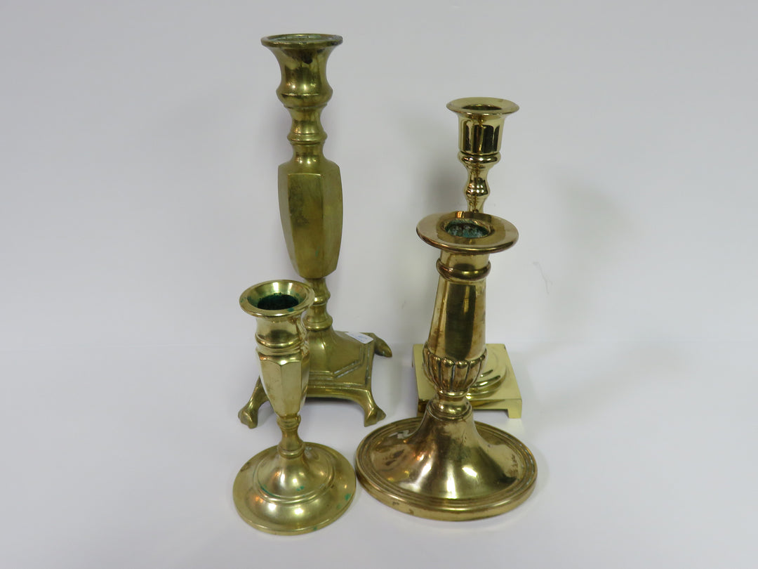 Collection of 4 Brass Candlesticks