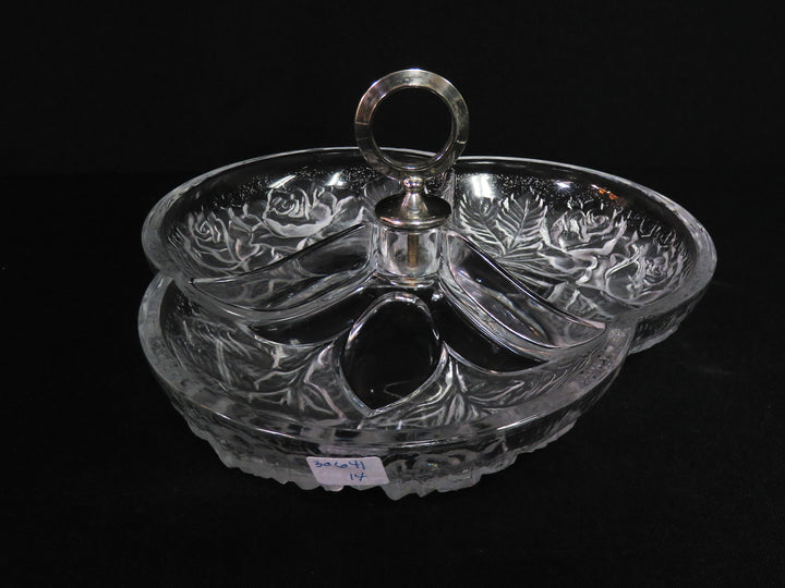 Divided Frosted Glass Dish