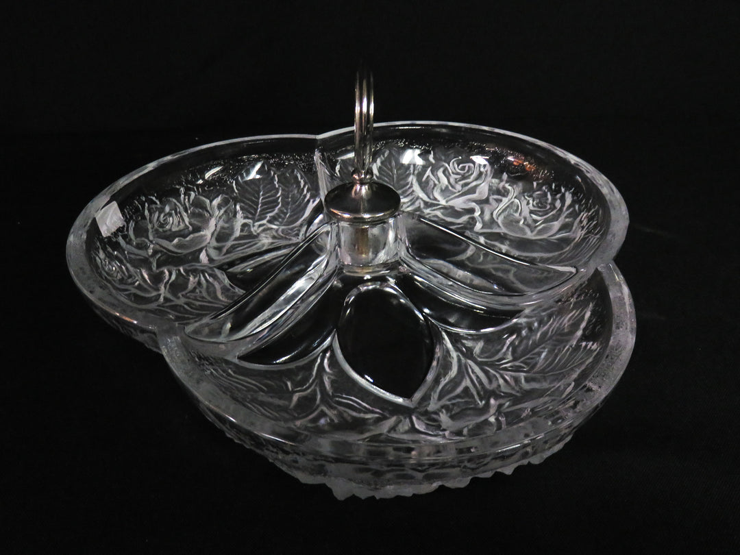 Divided Frosted Glass Dish
