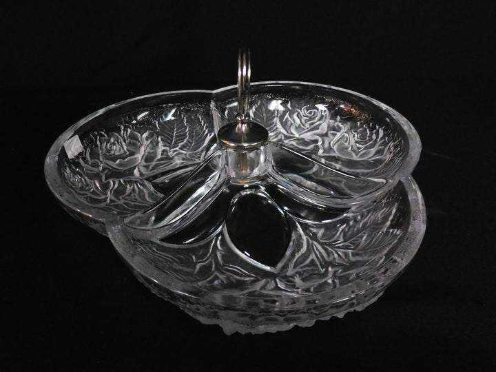 Divided Frosted Glass Dish