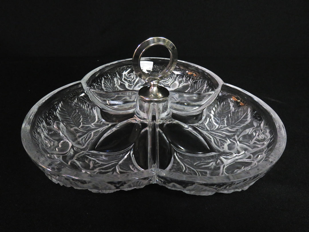 Divided Frosted Glass Dish