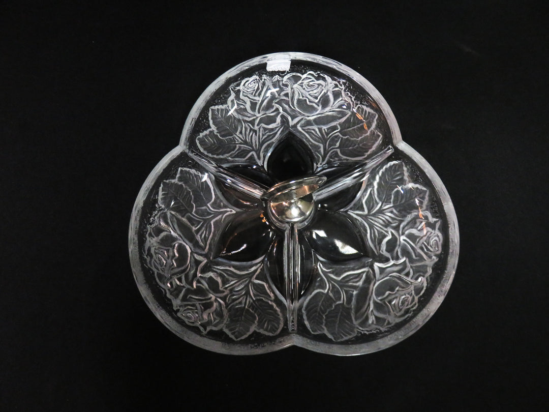 Divided Frosted Glass Dish