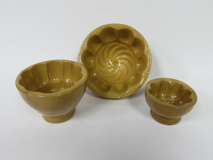 Antique Yellow Ware Pudding Molds