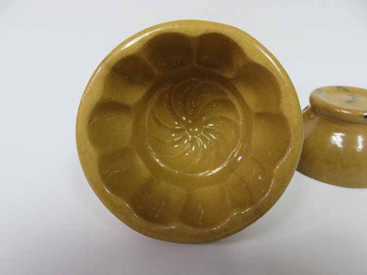 Antique Yellow Ware Pudding Molds