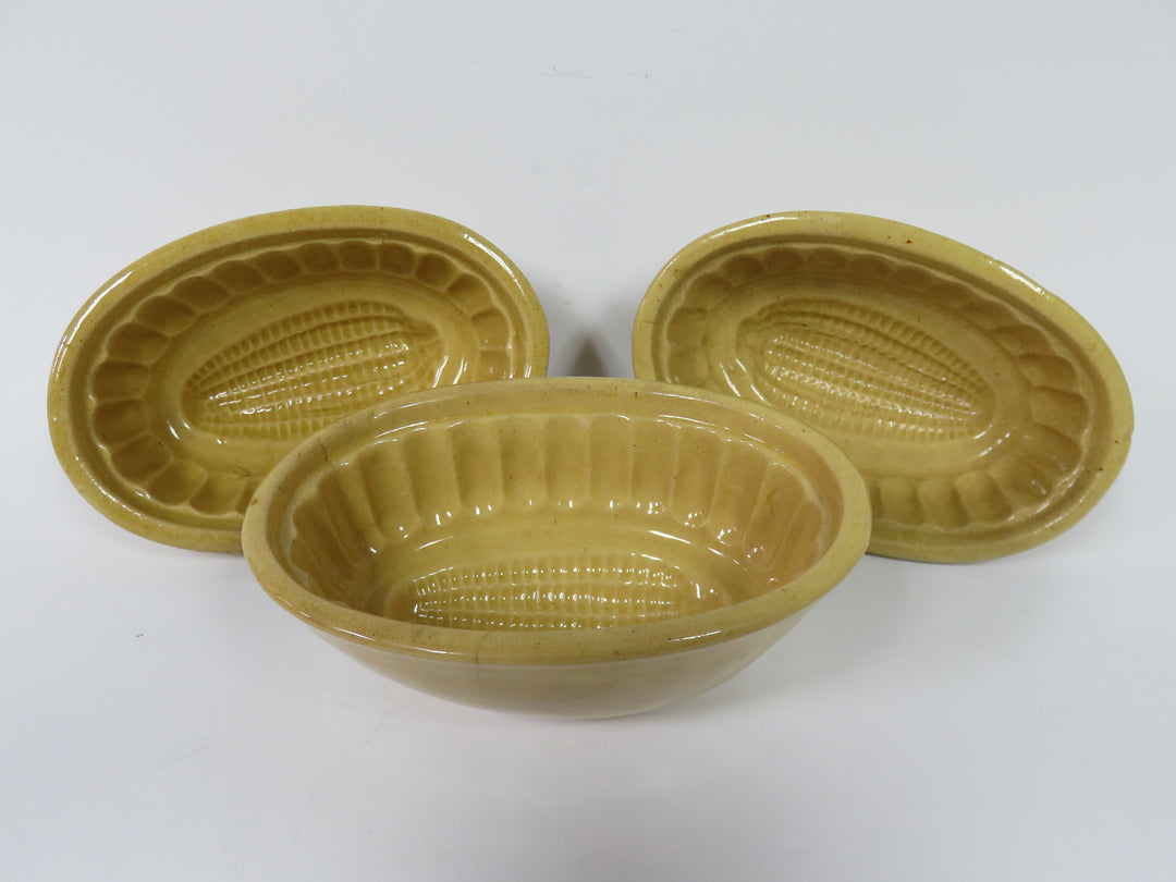 Antique Yellow Ware Pudding Molds