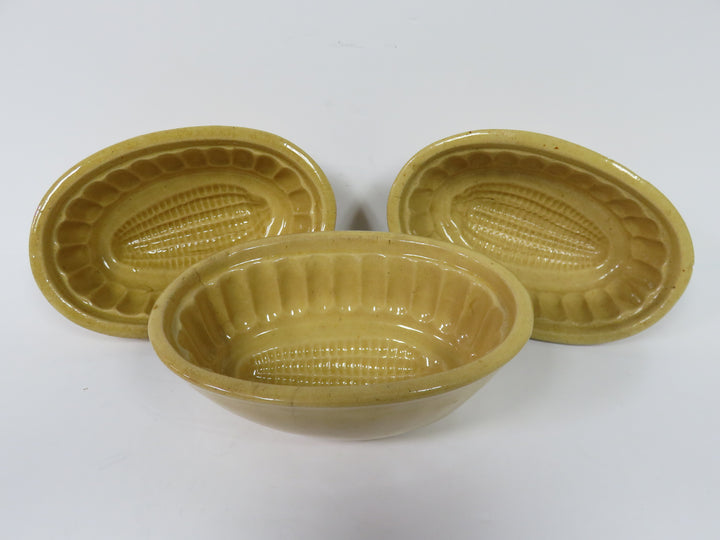 Antique Yellow Ware Pudding Molds
