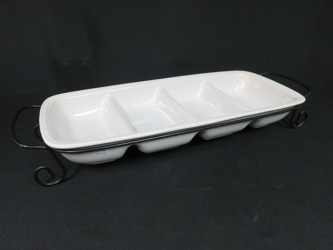 Divided Dish in Holder