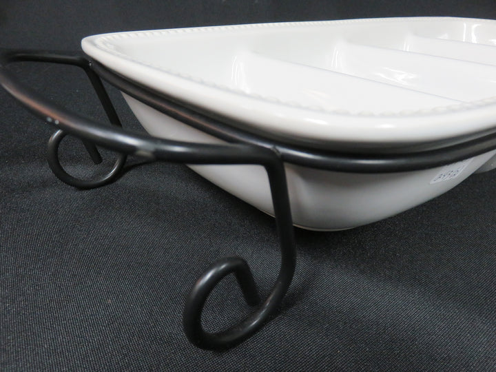 Divided Dish in Holder