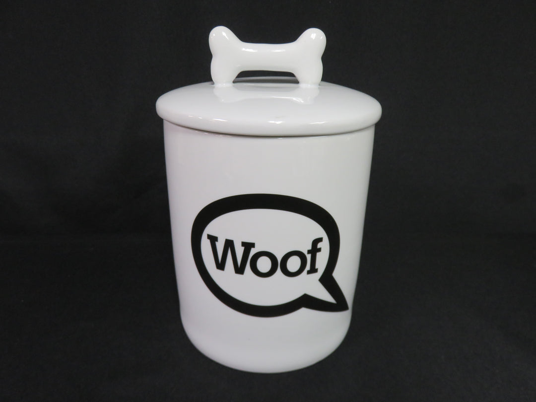 Crate & Barrel "Woof" Canister