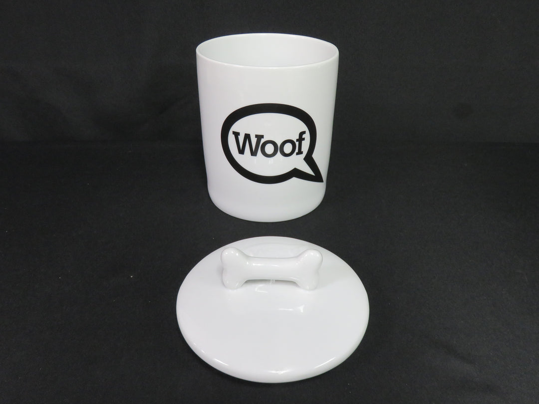 Crate & Barrel "Woof" Canister