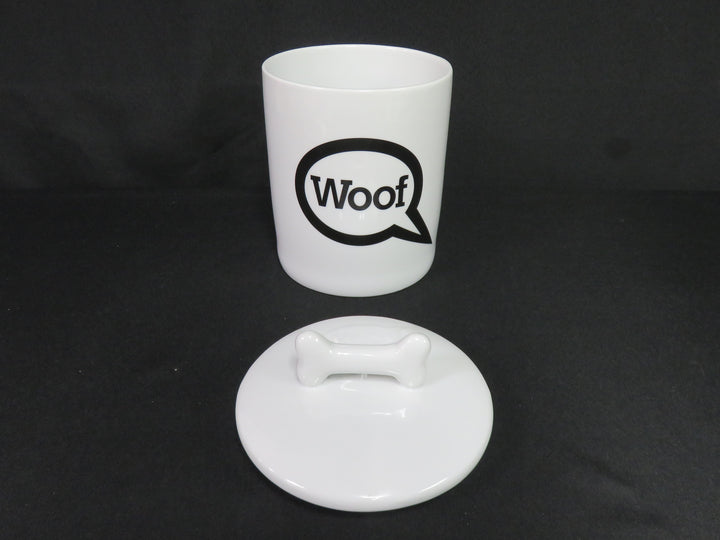 Crate & Barrel "Woof" Canister