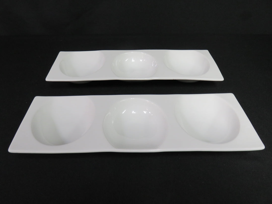 CB2 White Sectioned Dishes