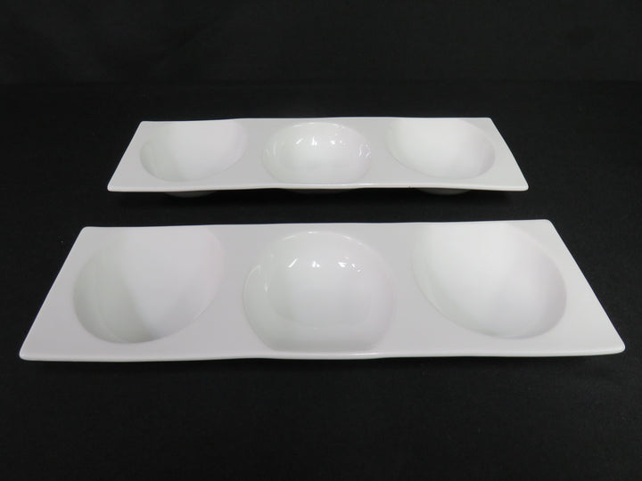 CB2 White Sectioned Dishes