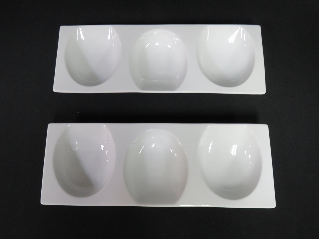 CB2 White Sectioned Dishes