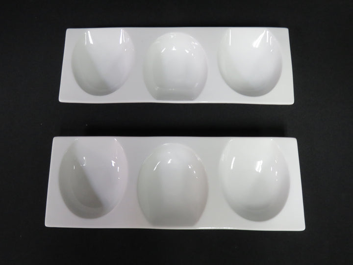 CB2 White Sectioned Dishes