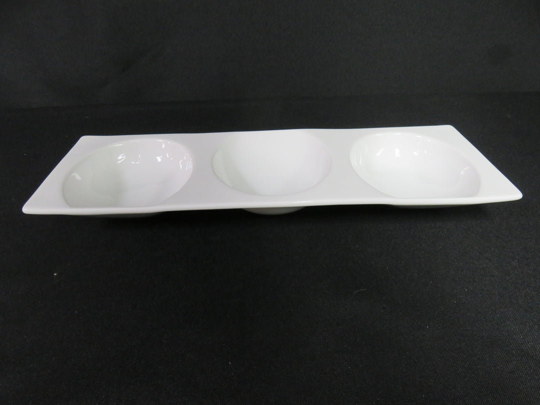 CB2 White Sectioned Dishes