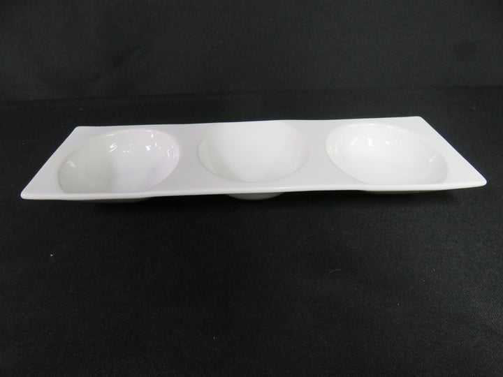 CB2 White Sectioned Dishes