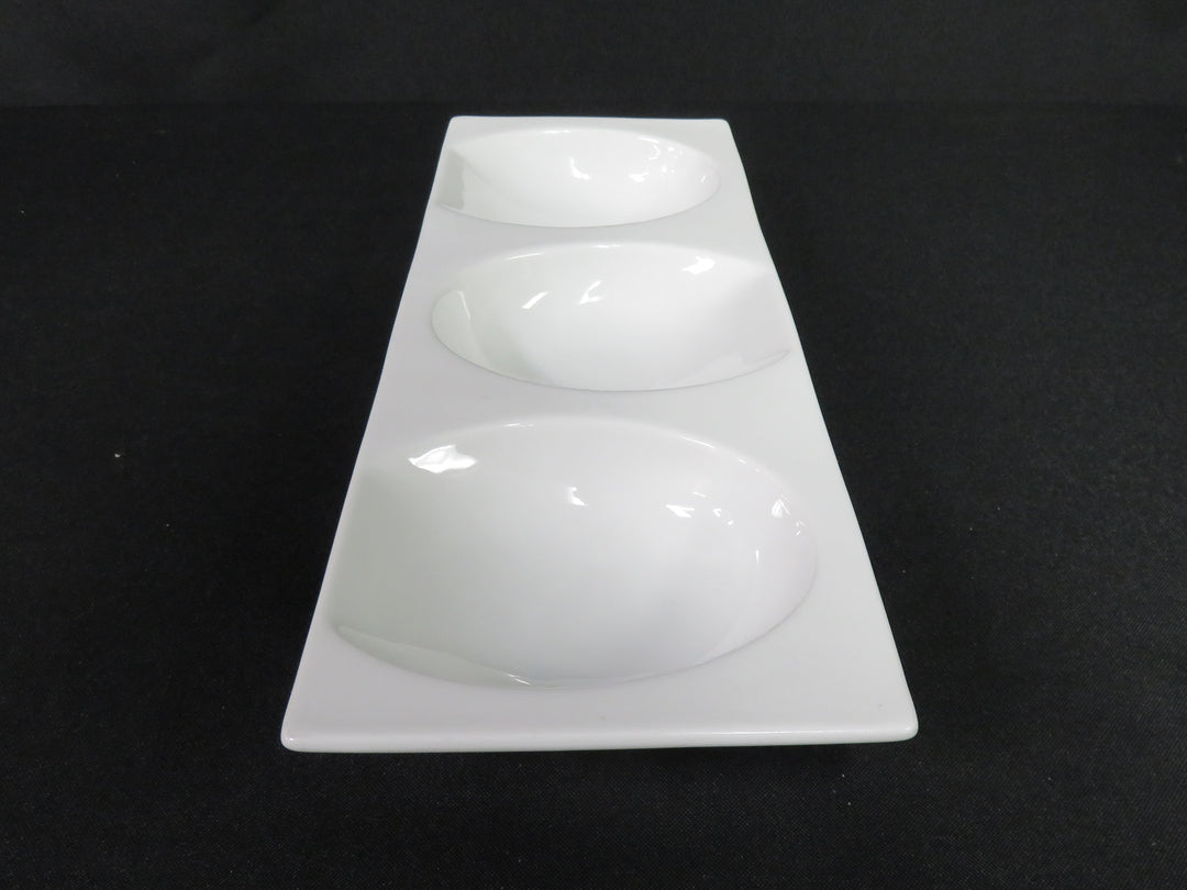 CB2 White Sectioned Dishes