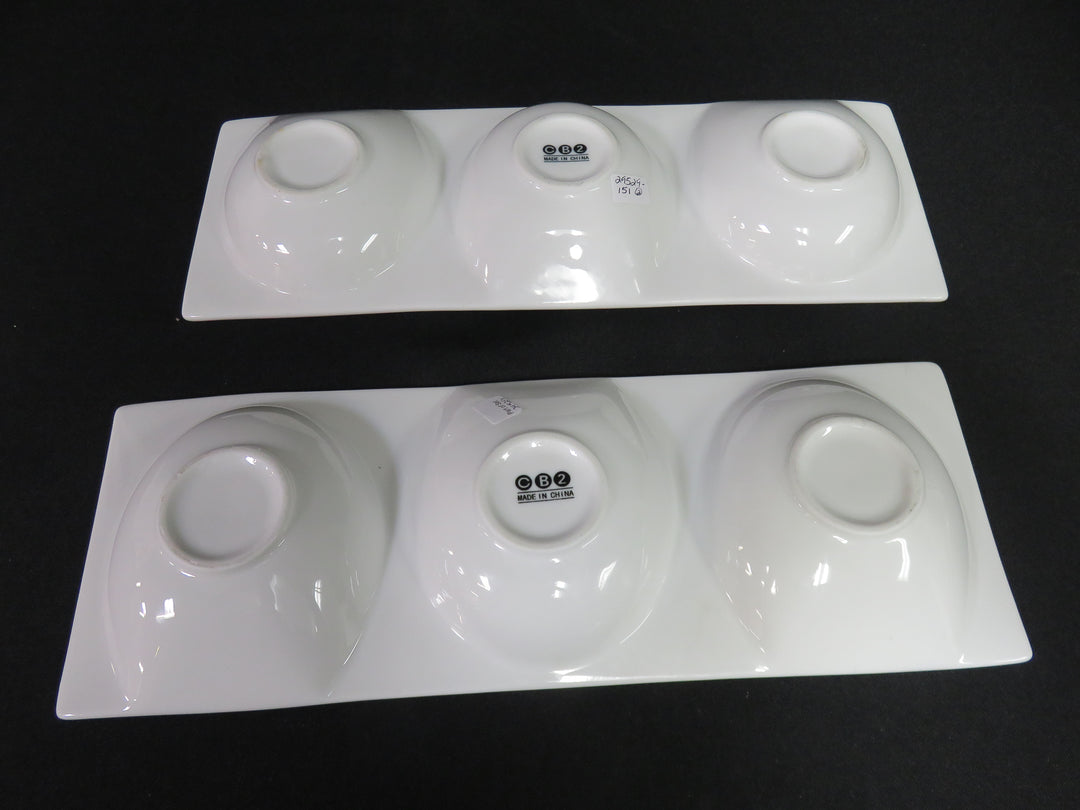 CB2 White Sectioned Dishes
