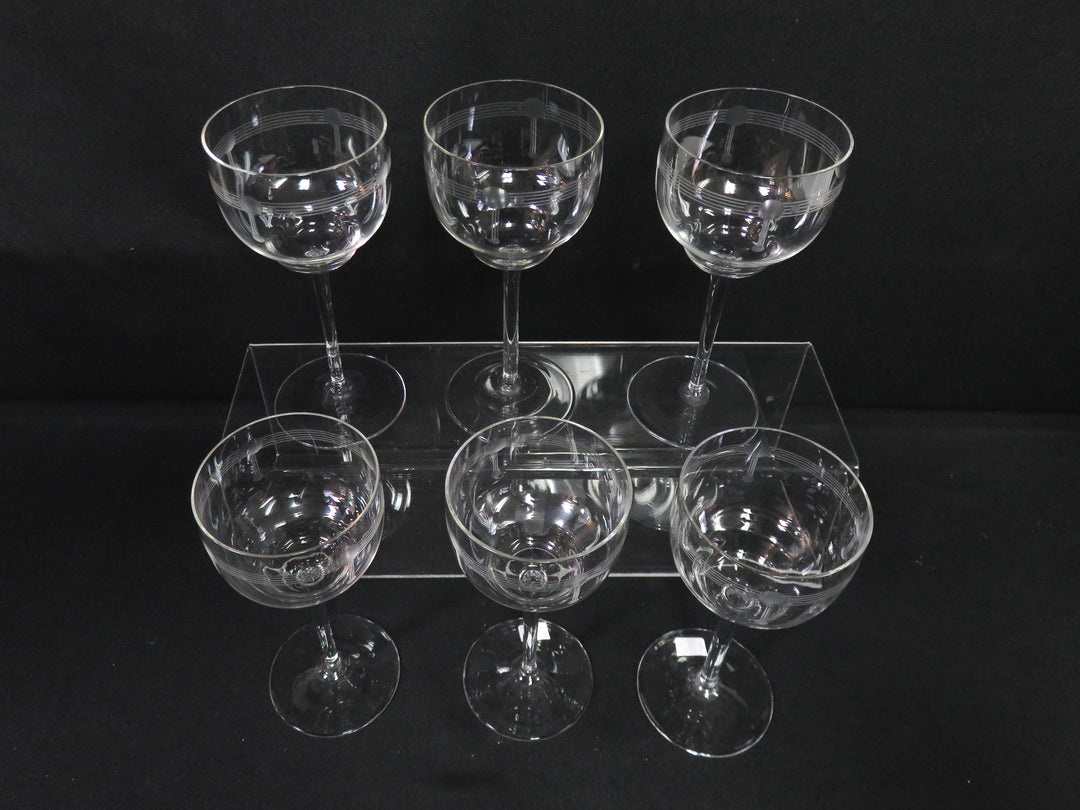 Art Deco Motif Wine Glasses