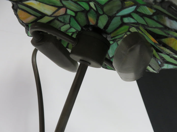 Slag Glass Lamp with Frog Base