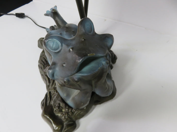 Slag Glass Lamp with Frog Base
