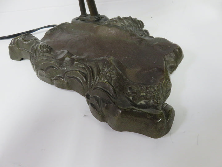 Slag Glass Lamp with Frog Base