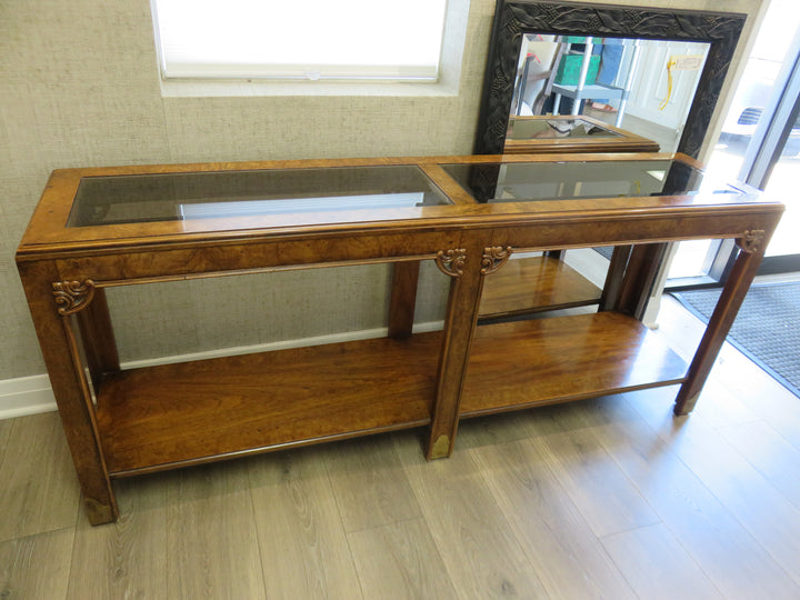 Burled Wood Console Table