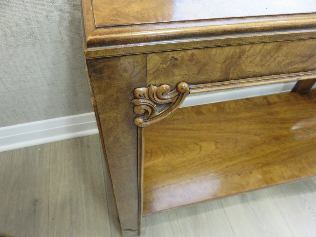Burled Wood Console Table