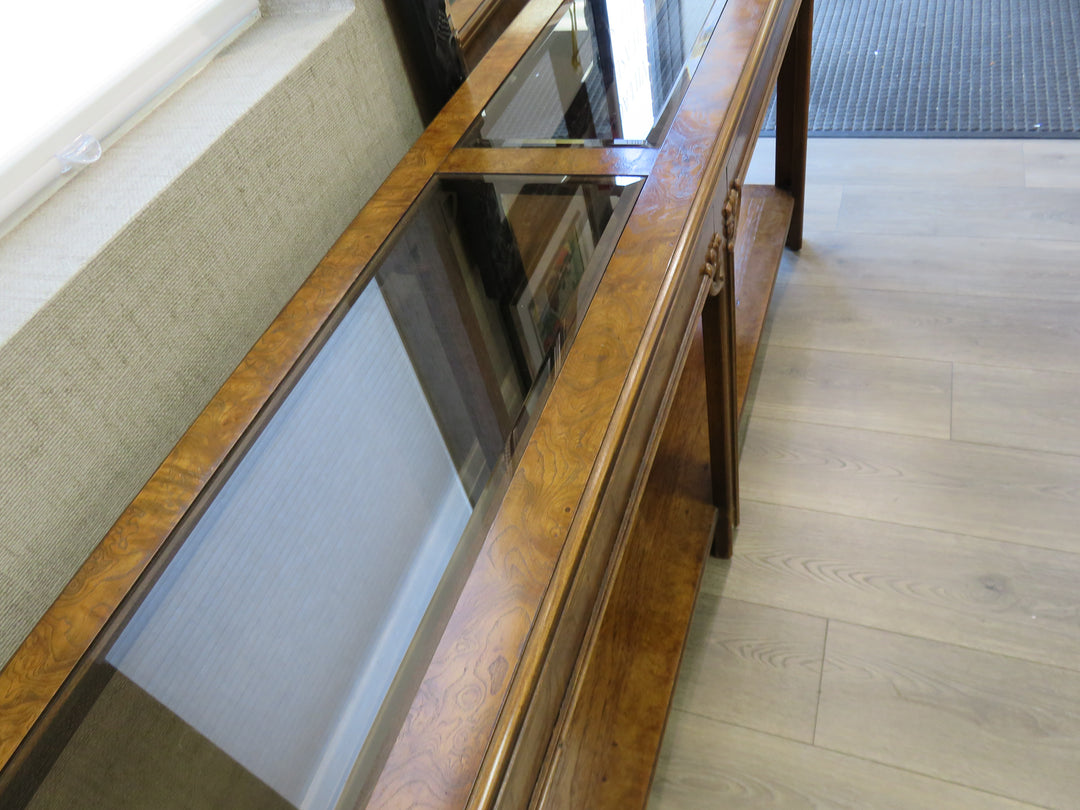Burled Wood Console Table
