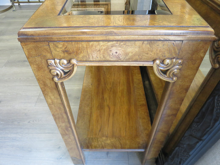 Burled Wood Console Table