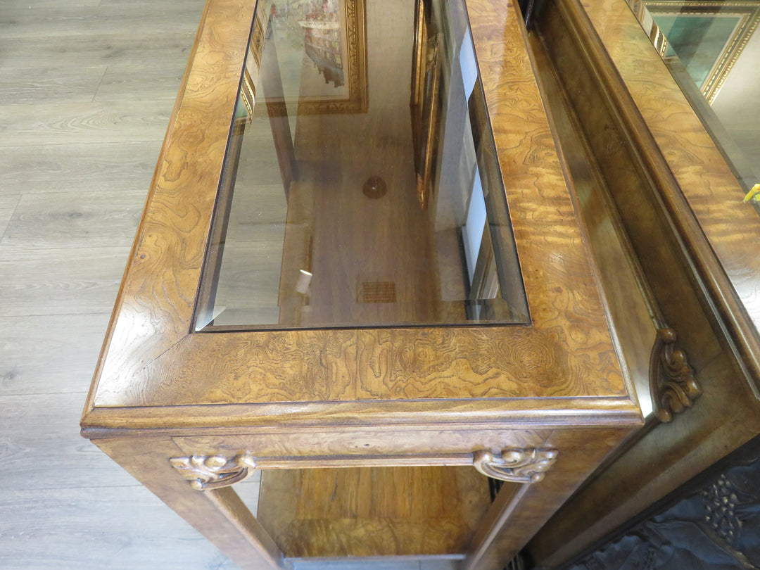 Burled Wood Console Table