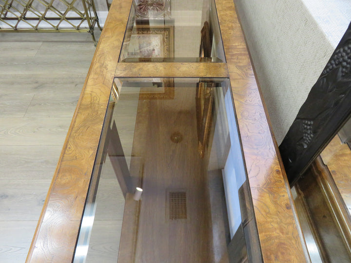 Burled Wood Console Table