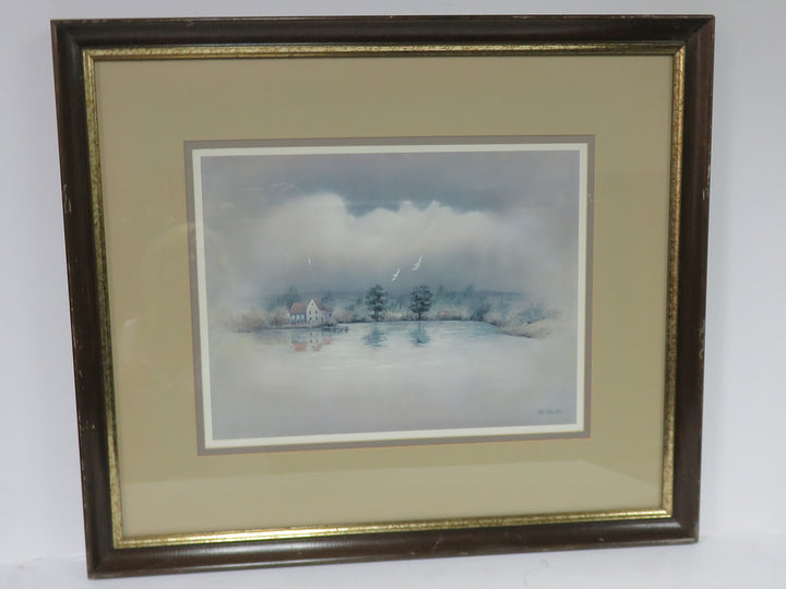 Lake Reflections with Two Gulls Print