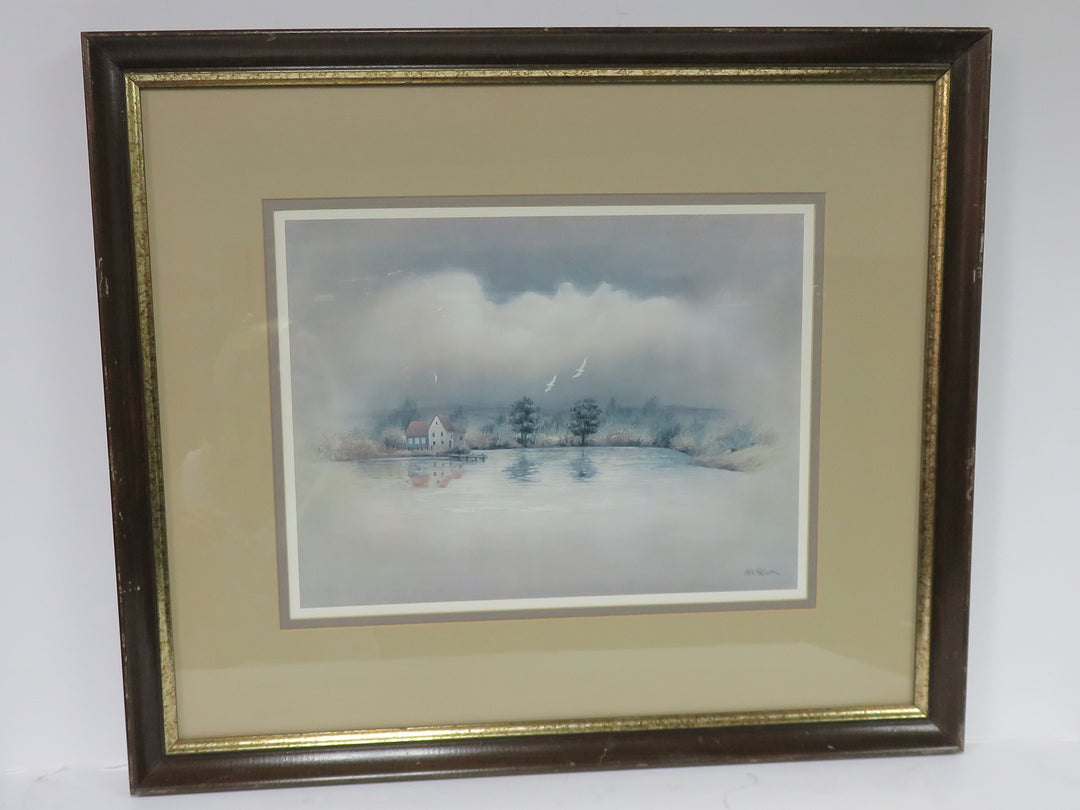 Lake Reflections with Two Gulls Print