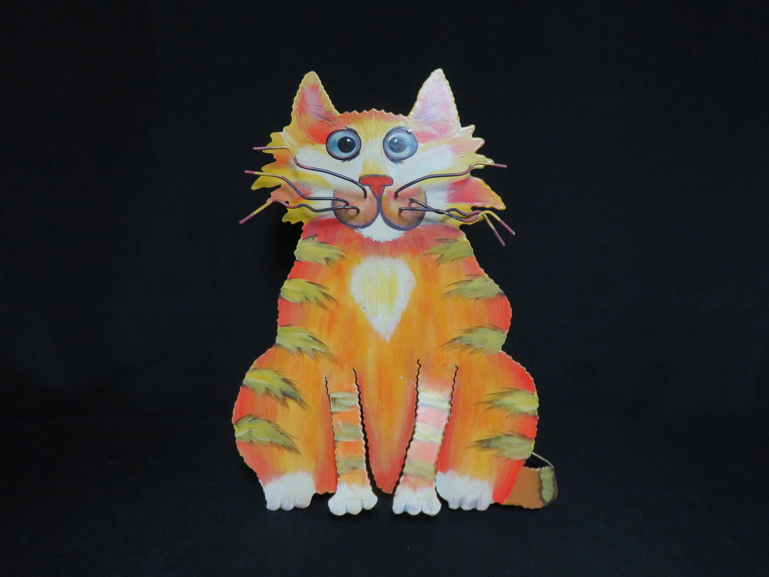 Metal Cat Sculpture by Ganz
