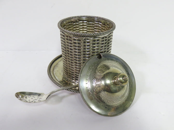 English Jam Jar Holder & Spoon