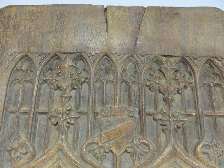 Antiqued Carved Wood Panel