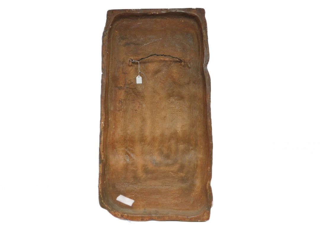 Antiqued Carved Wood Panel