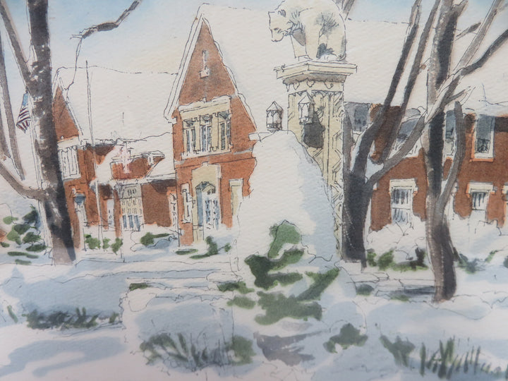 Glenview Jackman Fountian Park in Winter